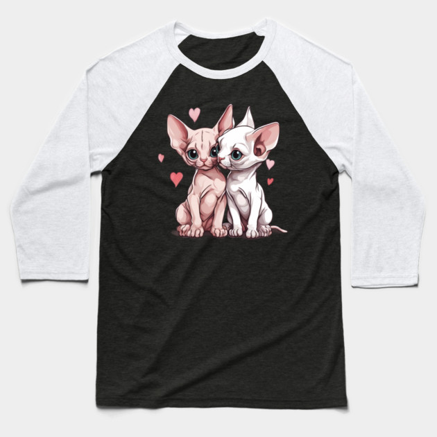 Cute Sphynx Cat Baseball T-Shirt by animegirlnft
