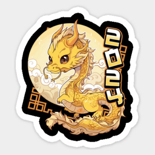 Chinese New Year 2024 Cute Moon Dragon Sticker