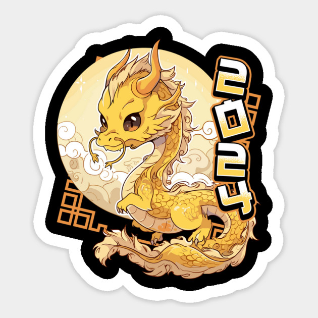 Chinese New Year 2024 Cute Moon Dragon Magnet by creative