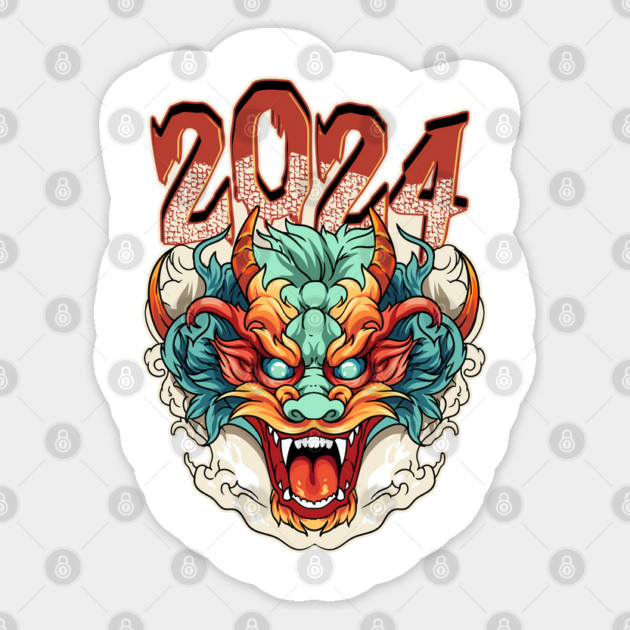Chinese New Year 2024 Year of The Dragon Head Sticker by creative