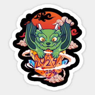 Chinese New Year 2024 Year of The Dragon Dice Sticker