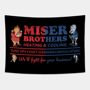 Miser Brothers // Heating and Cooling Christmas Fan Design Tapestry