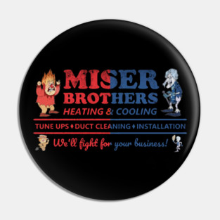 Miser Brothers // Heating and Cooling Christmas Fan Design Pin