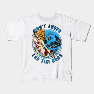 Vintage Don't Anger The Tiki Gods of Shark Reef Kids T-Shirt