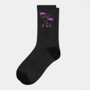 Be My Valentine Dog and Cat, Romance, Romantic Valentines Socks
