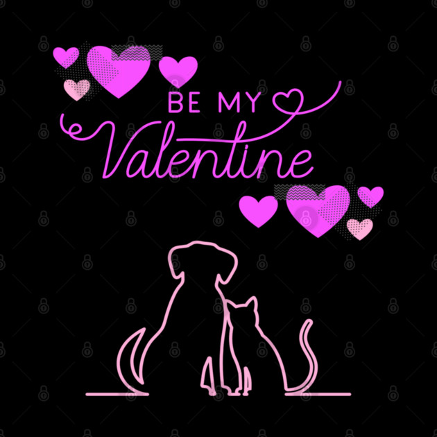 Be My Valentine Dog and Cat, Romance, Romantic Valentines by BirdsnStuff