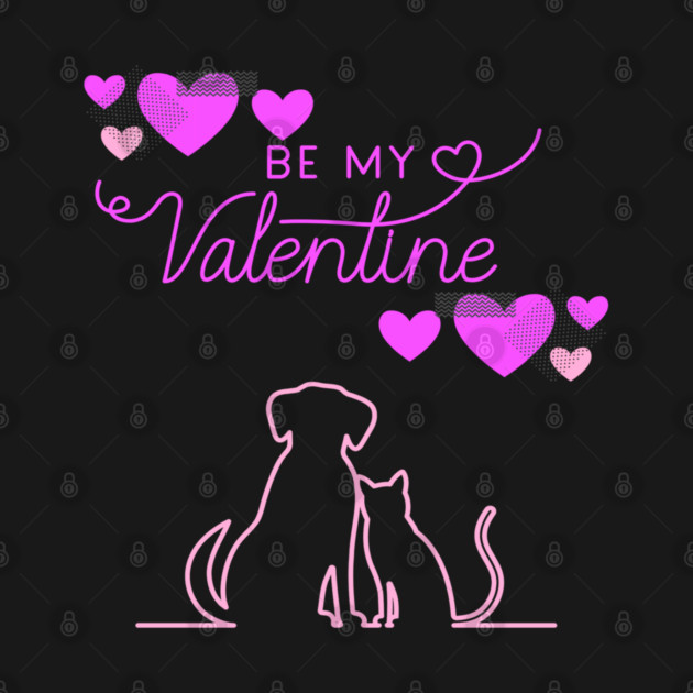 Be My Valentine Dog and Cat, Romance, Romantic Valentines by BirdsnStuff