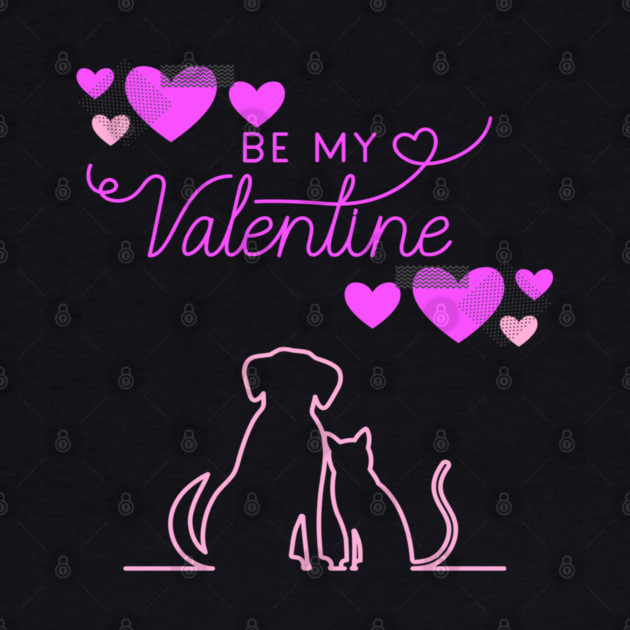 Be My Valentine Dog and Cat, Romance, Romantic Valentines by BirdsnStuff