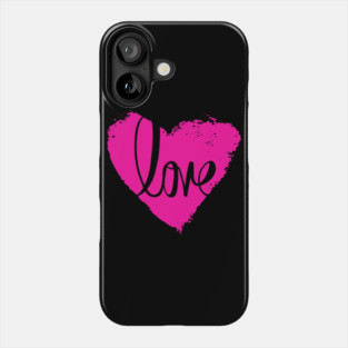 Hot Pink Heart Love, Valentine's Day, Romance, Romantic Phone Case