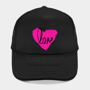 Hot Pink Heart Love, Valentine's Day, Romance, Romantic Hat