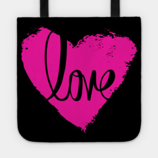 Hot Pink Heart Love, Valentine's Day, Romance, Romantic Tote