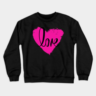Hot Pink Heart Love, Valentine's Day, Romance, Romantic Crewneck Sweatshirt