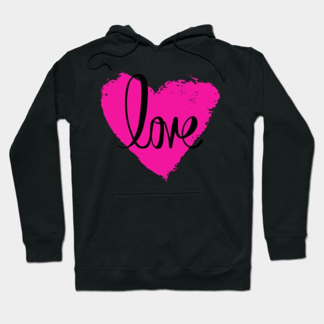Hot Pink Heart Love, Valentine's Day, Romance, Romantic Hoodie by BirdsnStuff