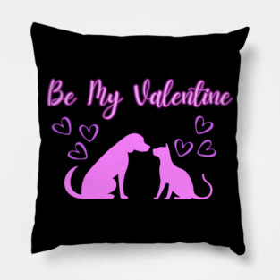 Be My Valentine, Romance, Romantic Puppy and Kitty Valentine Pillow