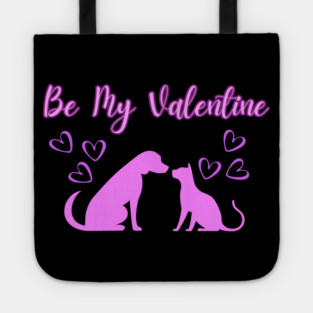 Be My Valentine, Romance, Romantic Puppy and Kitty Valentine Tote