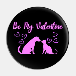 Be My Valentine, Romance, Romantic Puppy and Kitty Valentine Pin