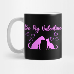 Be My Valentine, Romance, Romantic Puppy and Kitty Valentine Mug