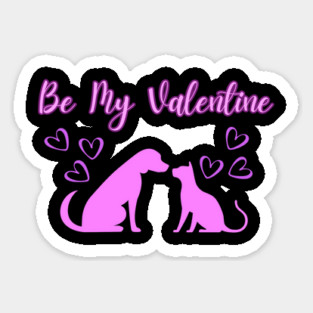 Be My Valentine, Romance, Romantic Puppy and Kitty Valentine Magnet