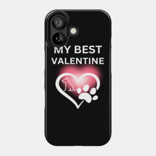 My Best Valentine, Valentine's Day, Puppy Paw Love, Romance Phone Case
