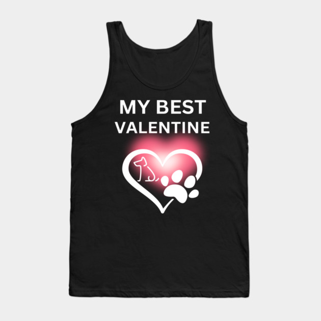 My Best Valentine, Valentine's Day, Puppy Paw Love, Romance Tank Top by BirdsnStuff