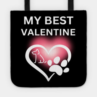 My Best Valentine, Valentine's Day, Puppy Paw Love, Romance Tote