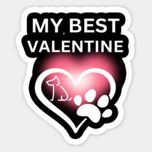 My Best Valentine, Valentine's Day, Puppy Paw Love, Romance Sticker