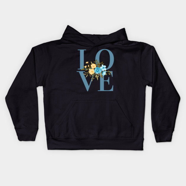Love, Valentine's Day, Romance, Romantic Floral Botanical Kids Hoodie by BirdsnStuff