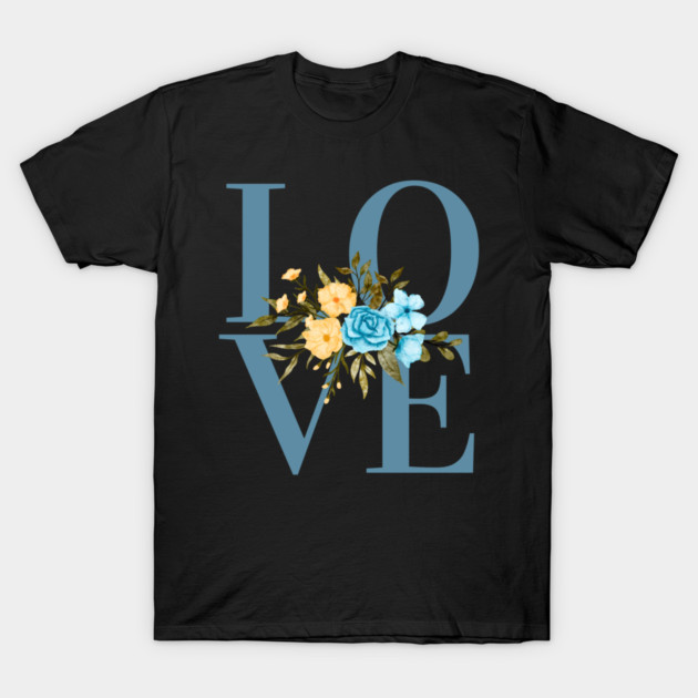 Love, Valentine's Day, Romance, Romantic Floral Botanical T-Shirt by BirdsnStuff