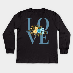 Love, Valentine's Day, Romance, Romantic Floral Botanical Kids Long Sleeve T-Shirt