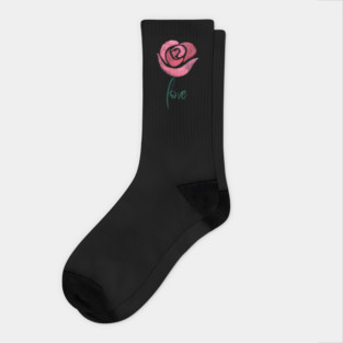 Pink Rose Love, Valentine's Day, Romance, Romantic Design Socks