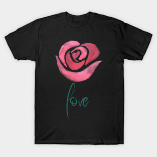 Pink Rose Love, Valentine's Day, Romance, Romantic Design T-Shirt