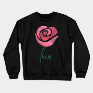 Pink Rose Love, Valentine's Day, Romance, Romantic Design Crewneck Sweatshirt