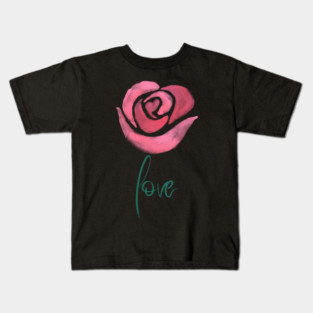 Pink Rose Love, Valentine's Day, Romance, Romantic Design Kids T-Shirt