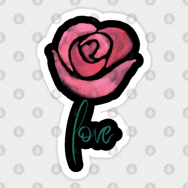 Pink Rose Love, Valentine's Day, Romance, Romantic Design Sticker by BirdsnStuff