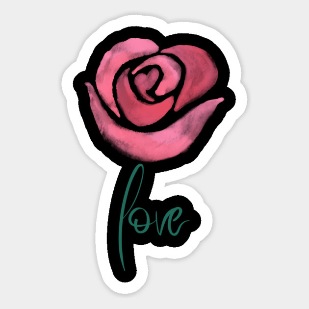 Pink Rose Love, Valentine's Day, Romance, Romantic Design Magnet by BirdsnStuff