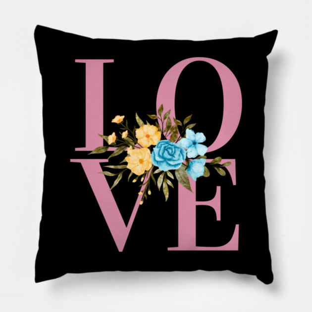Love, Valentine's Day, Romance, Romantic Floral Botanical Pillow by BirdsnStuff