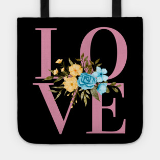 Love, Valentine's Day, Romance, Romantic Floral Botanical Tote