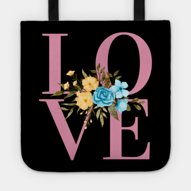 Love, Valentine's Day, Romance, Romantic Floral Botanical Tote by BirdsnStuff