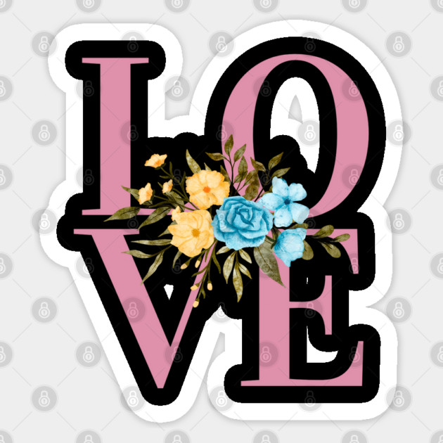 Love, Valentine's Day, Romance, Romantic Floral Botanical Sticker by BirdsnStuff