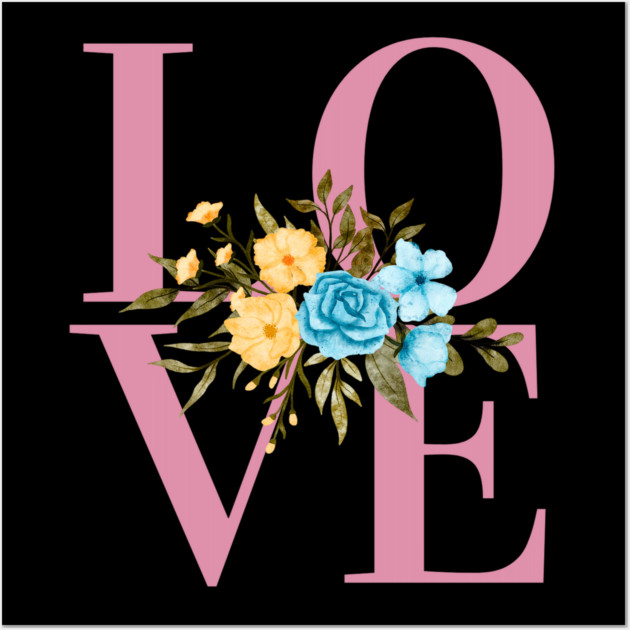 Love, Valentine's Day, Romance, Romantic Floral Botanical Wall Art by BirdsnStuff