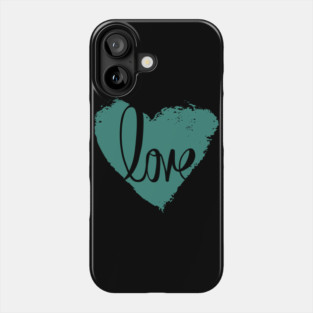 Blue Grey Heart Love, Valentine's Day, Romance, Romantic Phone Case