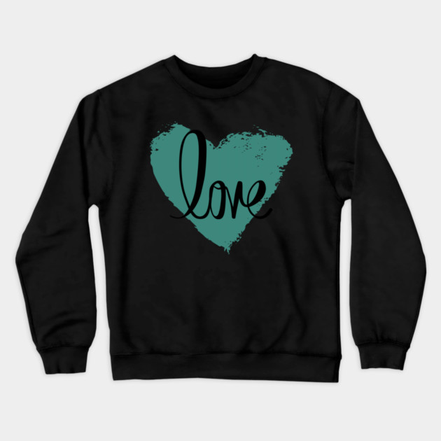 Blue Grey Heart Love, Valentine's Day, Romance, Romantic Crewneck Sweatshirt by BirdsnStuff