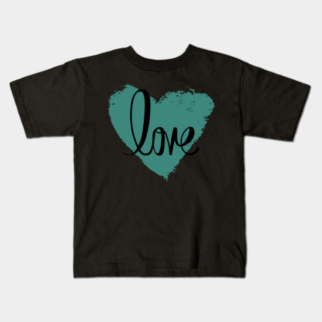 Blue Grey Heart Love, Valentine's Day, Romance, Romantic Kids T-Shirt by BirdsnStuff