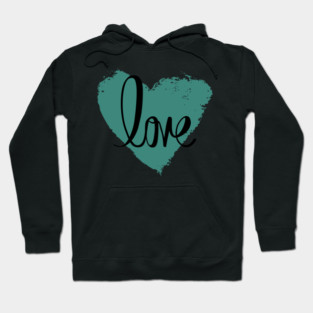 Blue Grey Heart Love, Valentine's Day, Romance, Romantic Hoodie