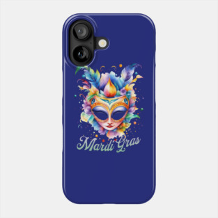 Watercolor Mardi Gras Mask Phone Case