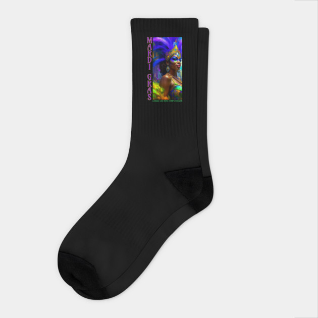 Mardi Gras Dancer Socks by HolidayBug