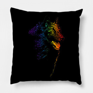 Rainbow Groenendael Pillow