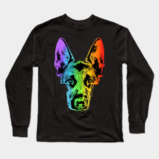 Rainbow German Shepherd Long Sleeve T-Shirt