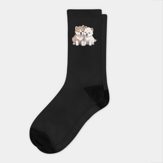 akita puppy Socks by animegirlnft