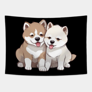 akita puppy Tapestry